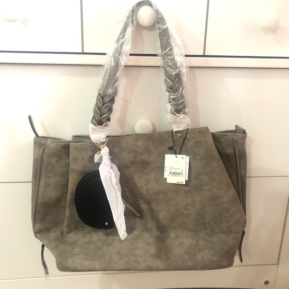 VR NYC Large Zip Closure Tote Handbag w/ Half Moon Pouch - Picture 2 of 8